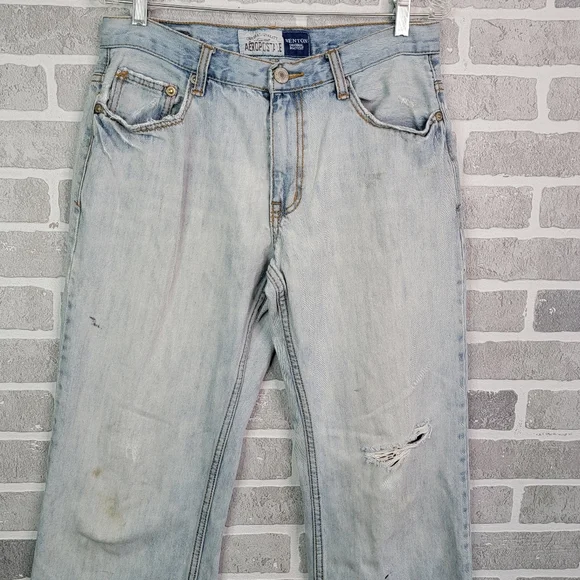 Aeropostale Benton Original Bootcut Wide Leg Thrashed Denim Jeans Men's Size 32 - Picture 4 of 16